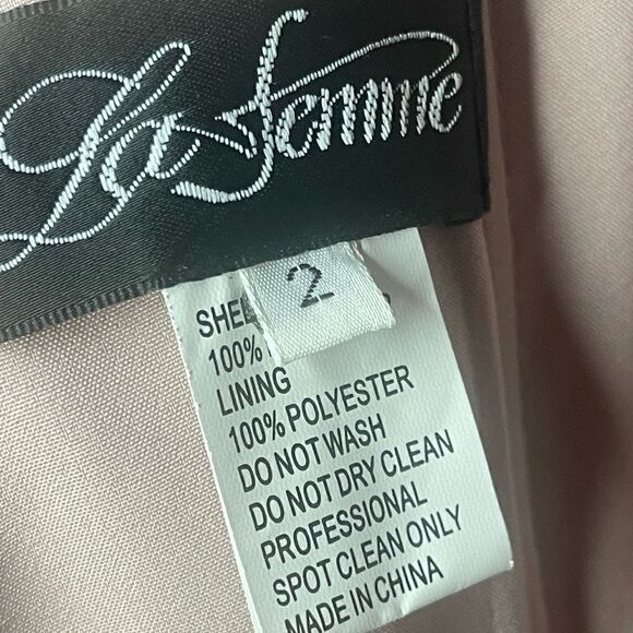 NWTs La Femme Strappy Back Satin Ballgown Size 2 - Picture 11 of 11
